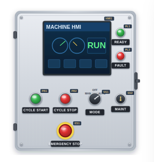 HMI-driven machine panel door layout