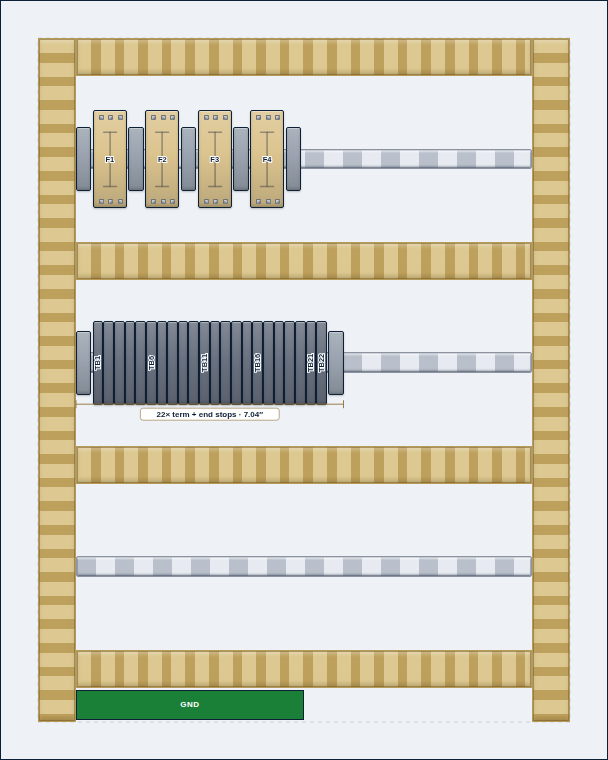 Small terminal junction box layout